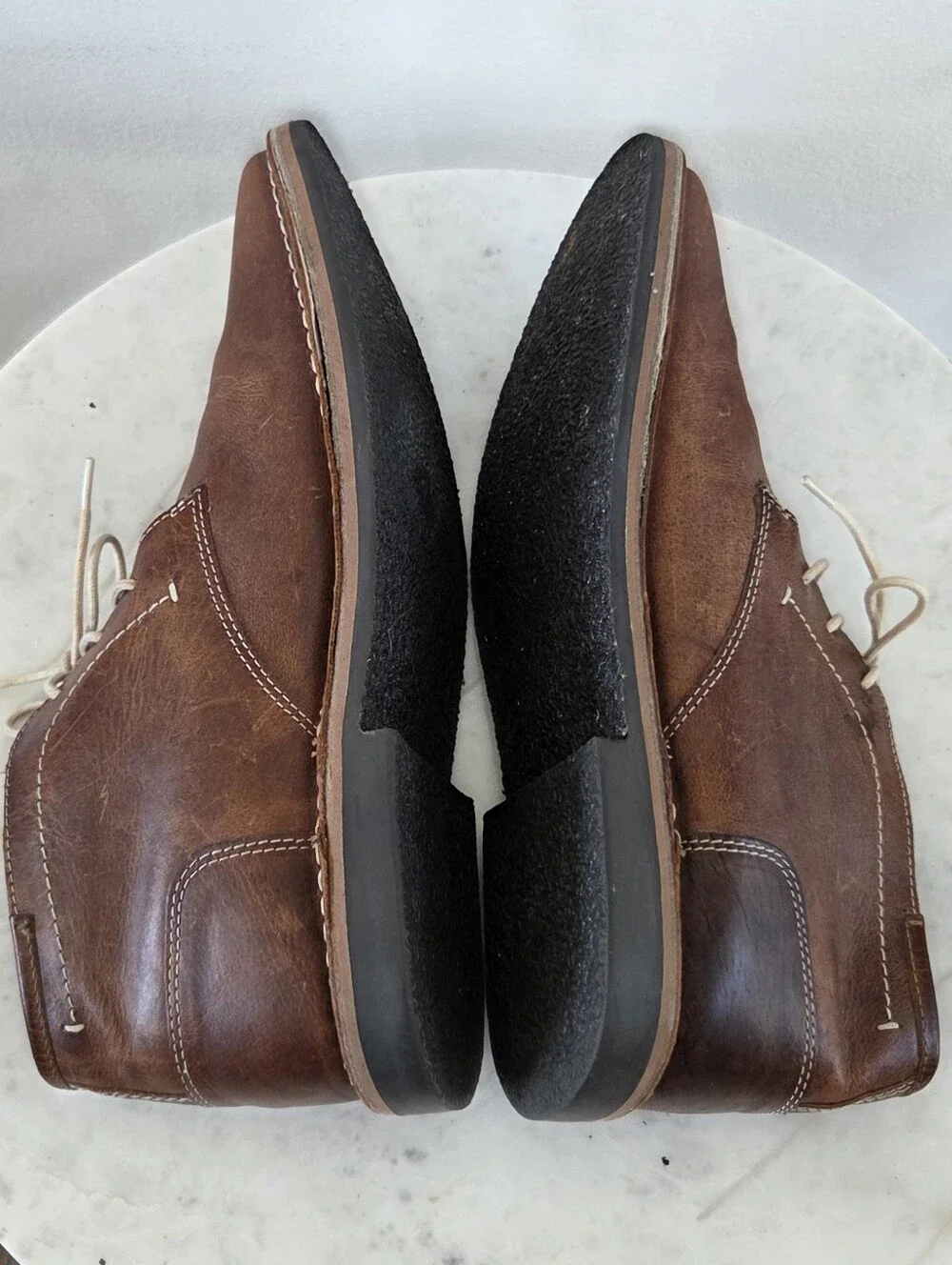 Steve Madden Mens Chukka Leather  Lace Up Ankle Boot Casual Comfort  Brown NWT